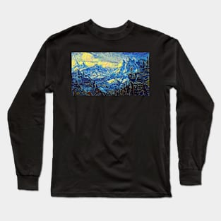 Skyrim Wallpaper Starry Night Long Sleeve T-Shirt